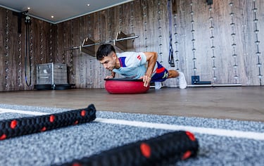 Zubimendi en el gimnasio.