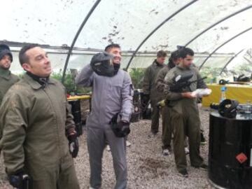 Hoy ha sido una jornada diferente para los jugadores del Celta ya que se han enfrentado en una divertida partida de paintball.