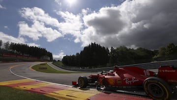 Leclerc durante los entrenamientos del GP de B&eacute;lgica 2020.