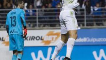 Cristiano celebra su gol de penalti.