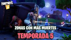 Fortnite: &iquest;cu&aacute;les son las zonas con m&aacute;s muertes en la Temporada 5?