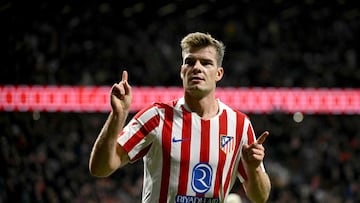 Sorloth celebra su segundo gol al Oviedo.