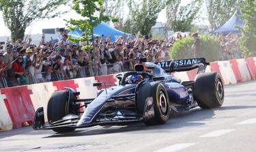 Carlos Sainz durante la exhibición. 