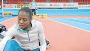 <b>EN BIRMINGHAM. </b>Preparada para competir en 60 metros.