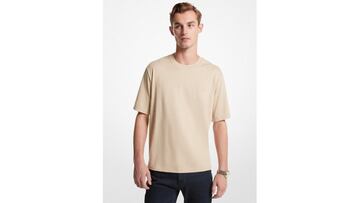 Camiseta de algodón con bordado de Michael Kors para hombre de color caqui