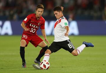 Los colombianos Juan Fernando Quintero y Juan Santos Borré fueron fundamentales para el equipo de Gallardo. El partido se disputaba contra el Kashima por el tercer puesto del Mundial de Clubes.