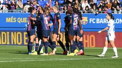 El Barcelona celebra un gol.