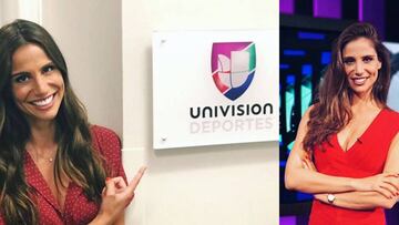 Imágenes de la periodista deportiva Lucía Villalón en Univisión Deportes y en beIN Sports.