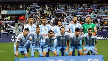 Alineación del Málaga CF ante el Real Zaragoza.