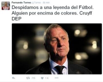 El mundo del deporte despide a Johan Cruyff en las redes sociales