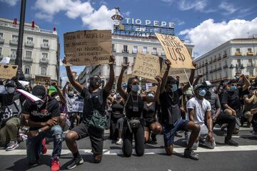 Manifestación en Madrid contra la segregación racial y en solidaridad por el asesinato de George Floyd bajo custodia policial en Minneapolis.