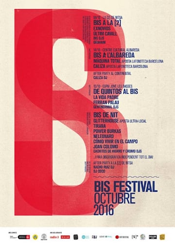 Cártel BIS Festival 2016. Facebook @BISFestival