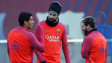 Gerard Piqu&eacute; en un entrenamiento. 