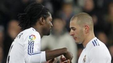 <b>CAMBIO. </b>Adebayor entró por Benzema en el Real Madrid-Sevilla de Copa del pasado 2 de febrero.