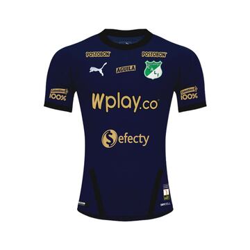 Esta es la camiseta alternativa (azul oscura) de Deportivo Cali para 2020.