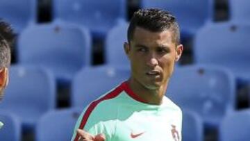 Cristiano, entrenándose.