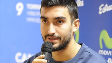 Jaime Fern&aacute;nez, en la rueda de prensa previa al derbi entre el Movistar Estudiantes y el Real Madrid en la Liga Endesa.