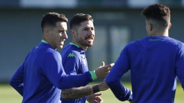 Javi Garc&iacute;a, en un entrenamiento. 