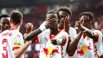 Moussa Yeo celebra el 1-3 ante el Twente.