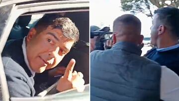 Alta tensión a la salida del juzgado del segundo máximo accionista del Tenerife con la prensa