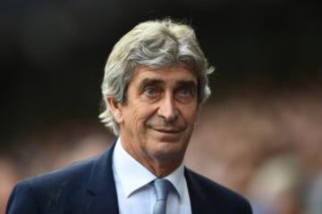 Manuel Pellegrini en su último partido en el Etihad Stadium como técnico del City.