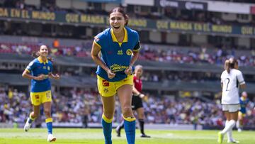     Kiana Palacios celebrates her goal 1-0 of America during the game America (MEX) vs Real Madrid (SPA), International Friendly of the BBVA MX Womens League, at the Azteca Stadium, on September 03, 2023.

<br><br>

Kiana Palacios celebra su gol 1-0 de America durante el partido America (MEX) vs Real Madrid (ESP), Amistoso Internacional de la Liga BBVA MX Femenil, en el Estadio Azteca, el 03 de Septiembre de 2023.