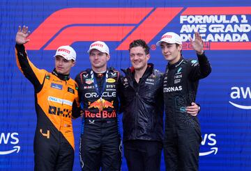 Max Verstappen (Red Bull) gana en Montreal el GP de Canadá de F1 2024 por delante de Lando Norris (McLaren) y George Russell (Mercedes).