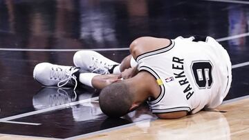 Tony Parker, en el momento de la lesi&oacute;n.