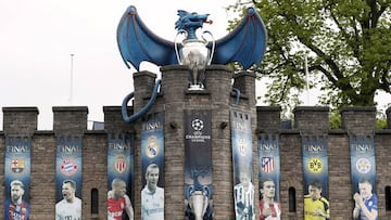 Decoraci&oacute;n en el castillo de Cardiff con motivo de la final de la Champions.