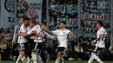 Futbol, Colo Colo vs Deportes Copiapo
Fecha 16, campeonato Nacional 2023.
El jugador de Colo Colo Leonardo Gil celebra su gol contra Deportes Copiapo durante el partido de primera division disputado en el estadio Monumental en Santiago, Chile.  
14/09/2023
Javier Salvo/ Photosport

Football, Colo Colo vs Deportes Copiapo
16nd turn, 2023 National Championship.
Colo Colo's player Leonardo Gil, celebrates after scoring against Deportes Copiapo during the first division match at the first division match at the Monumental in Santiago, Chile.
14/09/2023
Javier Salvo/ Photosport