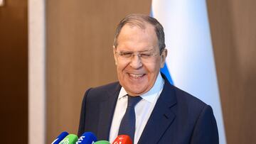 Russian Foreign Minister Sergei Lavrov holds a news briefing after a session of Foreign Ministers Council of the Shanghai Cooperation Organization (SCO) in Tashkent, Uzbekistan July 29, 2022. Russian Foreign Ministry/Handout via REUTERS REUTERS ATTENTION EDITORS - THIS IMAGE WAS PROVIDED BY A THIRD PARTY. NO RESALES. NO ARCHIVES. MANDATORY CREDIT