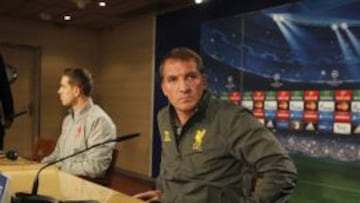 Rodgers en la rueda de prensa del Santiago Bernabéu