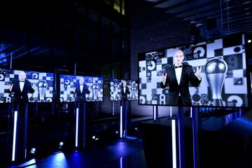 Gianni Infantino, presidente de la FIFA, en videoconferencia durante los premios The Best FIFA 2020.
