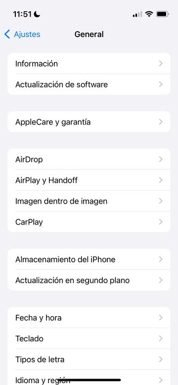 iPhone actualización software