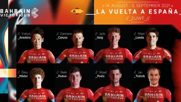 Ciclistas del Bahrain Victoriuous que correr¨¢n la Vuelta a Espa?a 2021.