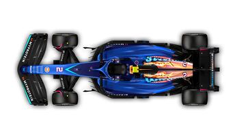 Vista cenital del Williams FW45 que correrá el Gran Premio de Las Vegas.