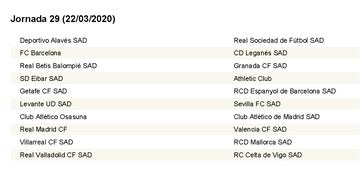 Complete LaLiga fixture list 2019/2020