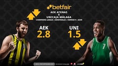 AEK Atenas vs. Unicaja Málaga: horario, TV, estadísticas, cuadro y pronósticos