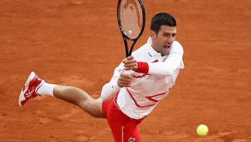 Novak Djokovic durante su partido con el colombianoDaniel Elahi Galan.