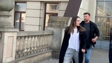 U.S. actor and UNHCR Special Envoy Angelina Jolie evacuates the main railway station during her visit to Lviv, amid air raid sirens during the ongoing Russian invasion of Ukraine, in Lviv, Ukraine, April 30, 2022 in this still image obtained from social media video. Video recorded April 30, 2022. Lviv.Media via REUTERS ATTENTION EDITORS - THIS IMAGE HAS BEEN PROVIDED BY A THIRD PARTY. MANDATORY CREDIT.