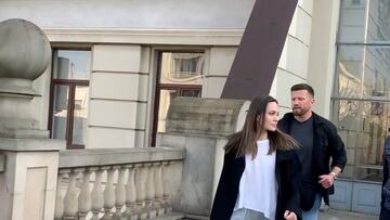 U.S. actor and UNHCR Special Envoy Angelina Jolie evacuates the main railway station during her visit to Lviv, amid air raid sirens during the ongoing Russian invasion of Ukraine, in Lviv, Ukraine, April 30, 2022 in this still image obtained from social media video. Video recorded April 30, 2022. Lviv.Media via REUTERS ATTENTION EDITORS - THIS IMAGE HAS BEEN PROVIDED BY A THIRD PARTY. MANDATORY CREDIT.