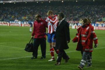 Against Osasuna in 2004 after suffering from an injury.
