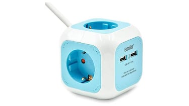 Así es la regleta de cubo con carga USB y cable de 1,5m que triunfa en Amazon