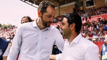 Machín y Gallego, el día del debut del catalán.