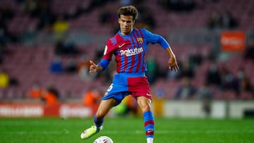 06 Riqui Puig of FC Barcelona during the La Liga Santader match between FC Barcelona and Deportivo Alaves at Camp Nou Stadium on October 30, 2021 in Barcelona.  (Photo by Xavier Bonilla/NurPhoto via Getty Images)