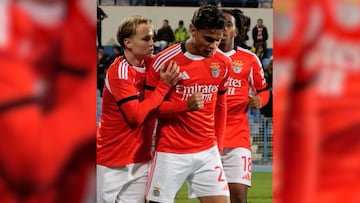 Tras un tiro de esquina, el colombiano aprovechó para conectar un disparo de cabeza y abrir el marcador para la victoria 2-0 por la Copa de Portugal.