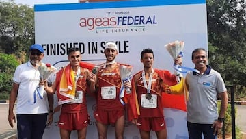 Alejandro Jiménez, Chakib Lachgar y Jesús Ángel Olmos en el podio.