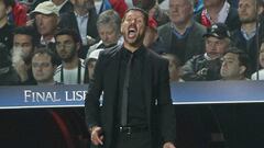 Simeone da instrucciones en la final de Lisboa. 