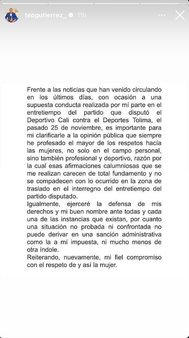 Teófilo Gutiérrez niega los hechos por los que fue sancionado
