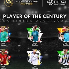Casillas, Ramos, Iniesta y Xavi nominados a "mejor jugador del siglo" en los Globe Soccer Awards